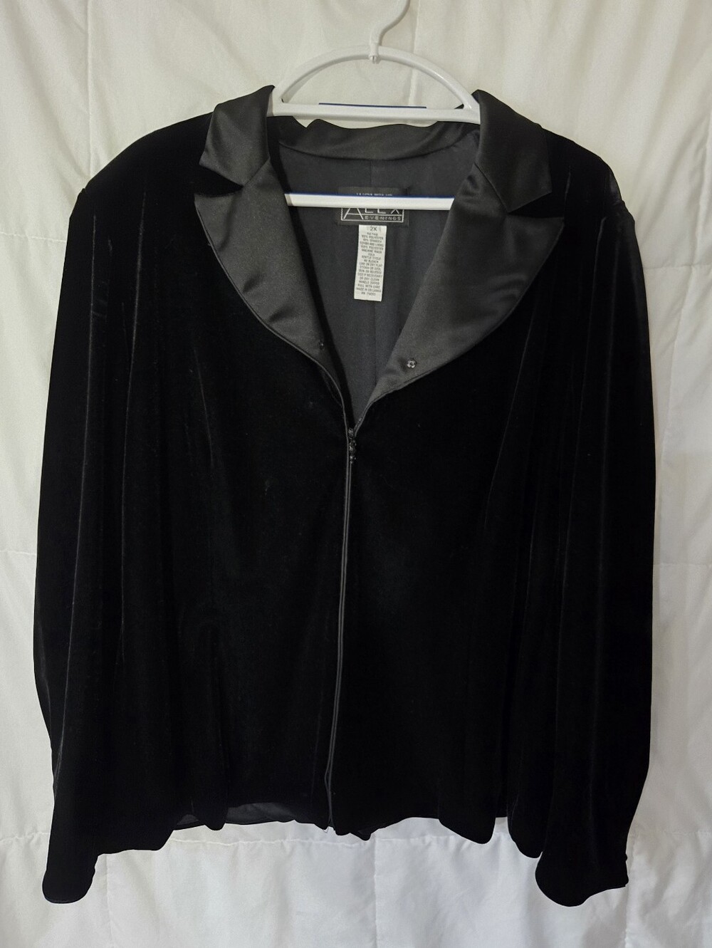 Alex Evenings Velvet Zip-Front Jacket
